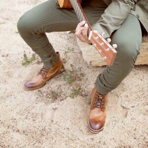 DIBA TRUE MENS COGNAC DISTRESSED GENUINE LEATHER LACE UP BOOT